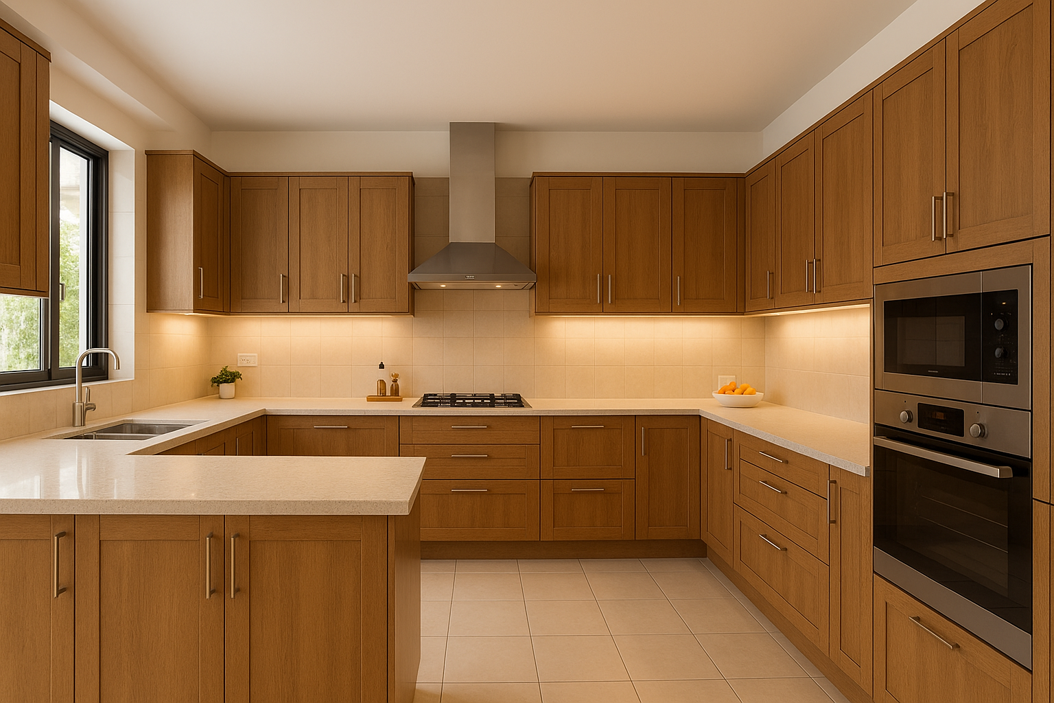 G-Shaped Kitchen Design